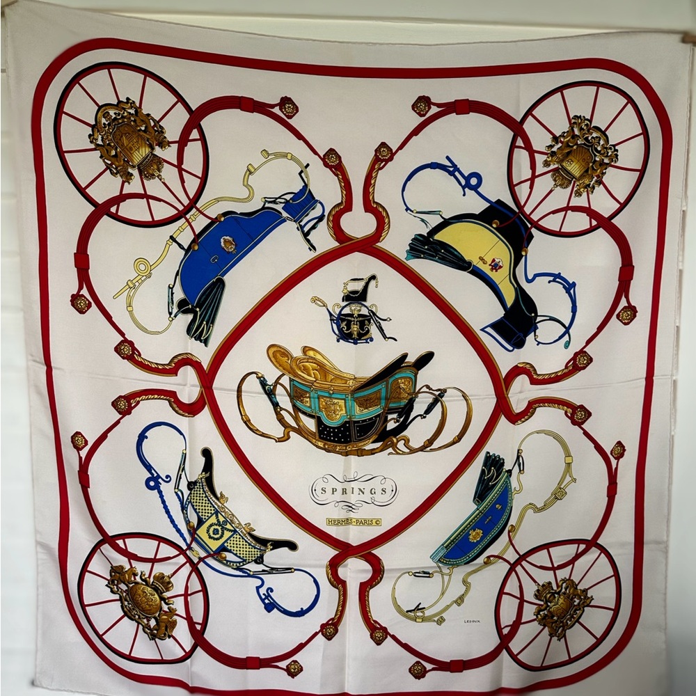 🌟Authentic Hermès 100% silk scarf -Springs